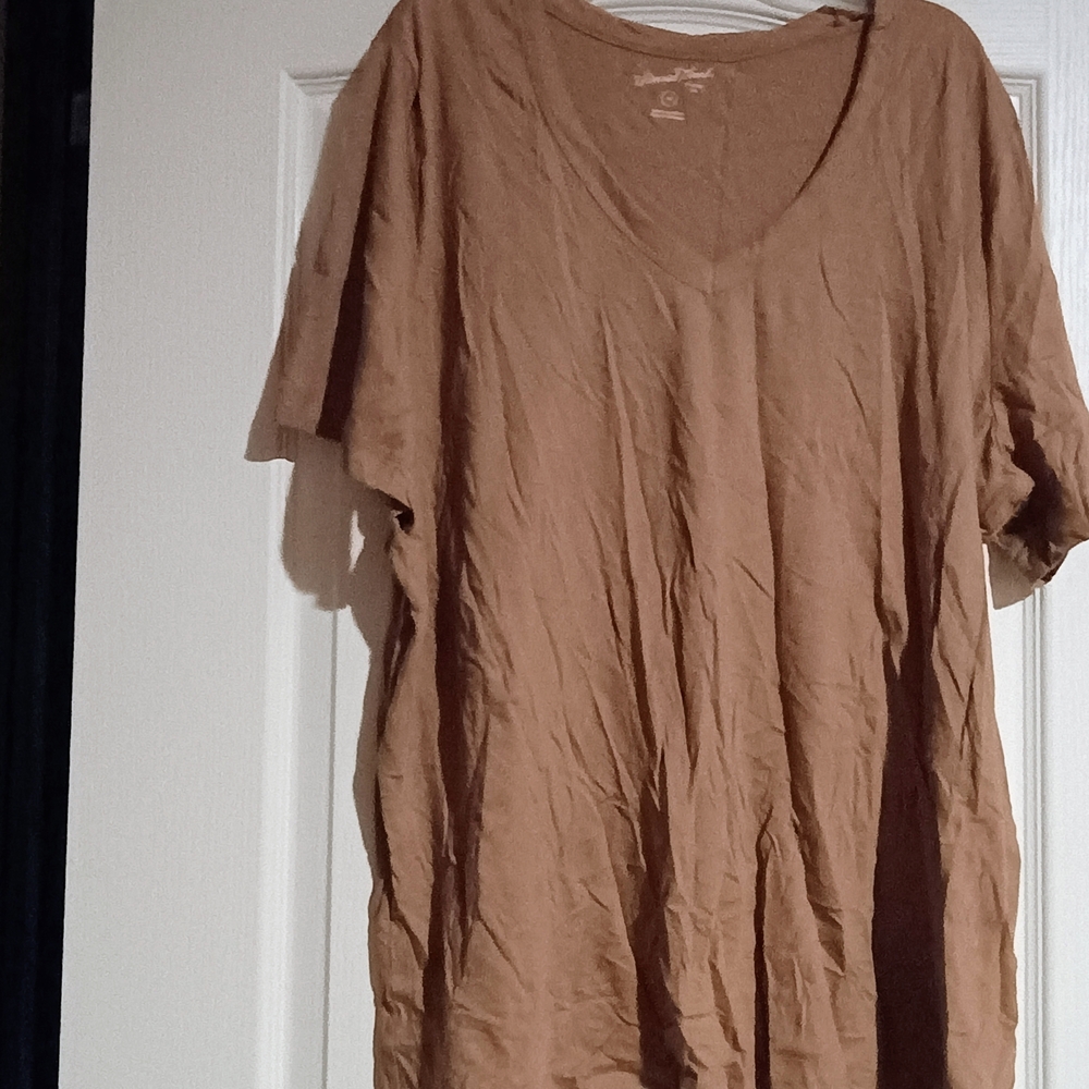 Men's Brown V-Neck Shirt